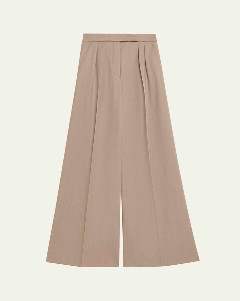 Baden Pleated Wide-Leg Wool Pants